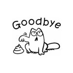 Memkey - wall sticker toilettes  au revoir  toilettes chat autocollants pour laver salle de bains dcor ...