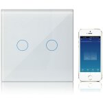 Wifi interrupteur tactile connect alexa google assistant compatible 2 gang 1 voies, interrupteur lumineux ...