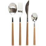 M�nag�re 16 pi�ces en inox manche effet bois