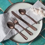 The home deco factory ? m�nag�re 16 pi�ces en acier inoxydable ? finition cuivr�e moderne ? service pour ...