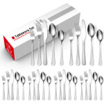 M�nag�re 24 pi�ces couverts en inox pour 4 personnes ? design martel�, acier inoxydable alimentaire, ...