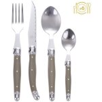 M�nag�re 24 pi�ces - manche en abs gris taupe