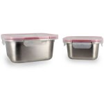 Lot de 2 botes hermtiques en acier inoxydable