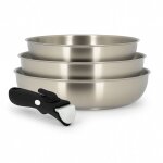 Batterie de cuisine 4 pièces en inox, iris Batterie de cuisine 4 pièces en inox, iris