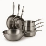 Menastyl - batterie de cuisine 7 pices en acier inoxydable, triply