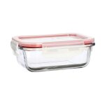 Bo�te herm�tique rectangulaire en verre 370ml, cl�mentine