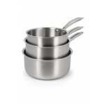 Set de 3 casseroles en acier inoxydable, triply Set de 3 casseroles en acier inoxydable, triply
