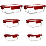 Menastyl - set de 6 botes hermtiques carres en verre, cristal