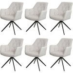 Lot de 6 chaises de salle  manger hwc - l80, chaise de cuisine rembourre chaise avec accoudoirs, pivotante, ...