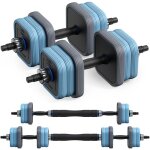 Merach - halt�res r�glables, 3 en 1 avec barres connect�es, 20 kg, id�al pour fitness et musculation ...