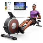 Merach - rameur d'appartement, 16 niveaux de rsistance, deux rails, charge maximale 160 kg, compatible ...