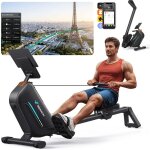 Merach - rameur d'appartement magntique, 16 niveaux de rsistance, bluetooth, app connecte, cran lcd, ...