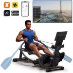 Merach - rameur pliable  double rame magntique, 16 niveaux de rsistances, bluetooth, connect app ...