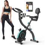 Merach - vlo 4 en 1 pliable, vlo magntique avec moniteur lcd, mesure du pouls manuel, peu encombrant, ...