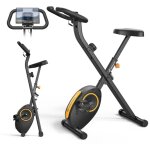 Merach - vlo d'appartement pliable, compact et silencieux, 16 niveaux magntiques, cran led, support ...