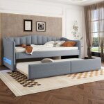Redom - mridienne, mridienne 90x200cm avec lit gigogne, canap - lit, lit simple (sans matelas), design ...