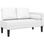 Mridienne chaise longue canap pour intrieur avec coussins en pvc blanc dec026059
