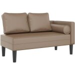 Dcoshop26 - mridienne chaise longue canap pour intrieur avec coussins en pvc couleur cappuccino dec026065 ...