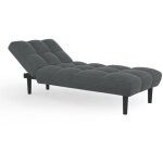 M�ridienne clic clac salome capitonn�e 80 x 180 cm tissu gris anthracite