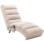 M�ridienne de massage en lin avec t�l�commande, massage �lectrique ergonomique avec 5 modes, blanc