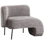 Made in meubles ? m�ridienne en velours c�tel� blanc ? dimensions 75x95x62 cm ? confort optimal avec ...