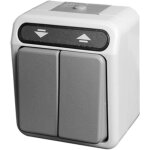 Merten - interrupteur volet roulant ip 44 aquastar gris clair, 1 ple