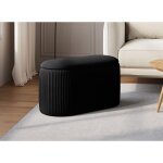 Deco in paris - banquette avec coffre de rangement en velours noir mery