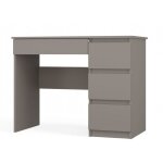 Meso - bureau droit style moderne bureau / chambre d'ado - 98x51x76 cm - 4 tiroirs - gris