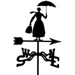 Mtal girouette dcoration, design rtro homme avec parapluie indicateur de direction outil de mesure ...