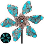 Metal wind spinners en plein air, lumire dans les sculptures de vent sombre avec pice en mtal, moulin ...