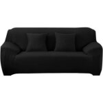 Metisbox housse de canap� 3 places avec accoudoir extensible - pour clic - clac - noir