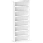 Biblioth�que 6 �tag�res 8 compartiments ? dimensions 58x24x124, 5 cm ? panneau de particules blanc ? ...
