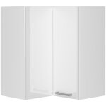 Meuble d'angle haut de cuisine avec 1 porte coloris blanc - longueur 60 x profondeur 60 x hauteur 72 ...