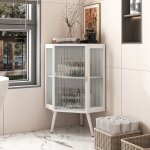 Meuble d'angle moderne avec une porte en verre tremp, meuble de salle de bain, meuble d'appoint pour ...