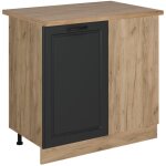 Vicco - meuble d'angle r - line, anthracite campagne, 86cm, pt chêne Vicco - meuble d'angle r - line, anthracite campagne, 86cm, pt chêne