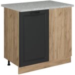 Vicco - meuble d'angle r - line, anthracite campagne, 86cm pt marbre