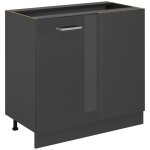 Meuble d'angle r - line, anthracite haute brillance, 86cm sans pt vicco Meuble d'angle r - line, anthracite haute brillance, 86cm sans pt vicco