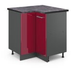 Meuble d'angle r - line, rouge bordeaux haute brillance, 75. 6 cm, pt anthracite vicco Meuble d'angle r - line, rouge bordeaux haute brillance, 75. 6 cm, pt anthracite vicco