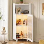 Meuble d?angle, rangement d?angle avec led - contr�le application, 2 niveaux, finition laqu�e, colonne ...