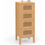 Meuble d'appoint 4 tiroirs edhen 30 cm chiffonnier avec cannage pour entre salle de bain