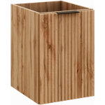 Meuble d?appoint 40 cm avec panier � linge couleur ch�ne wotan ? design vertical �l�gant et fonctionnel ...