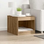 Vidaxl ? meuble bac � liti�re pour chat en bois d'ing�nierie ch�ne artisanal 47x59x42 cm ? multifonctionnel ...