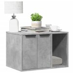 Meuble de bac � liti�re pour chat gris b�ton bois d'ing�nierie - vidaxl