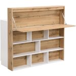 Meuble de bar avec 2 portes et 1 tiroir en mdf - blanc et naturel - lamonia Meuble de bar avec 2 portes et 1 tiroir en mdf - blanc et naturel - lamonia