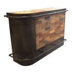 Meuble bar bois recycl� arrondi � gauche 164x60 caravelle