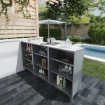 Cuisibane - meuble bar complet en inox k21 pour cuisine d'ext�rieur - 195 cm