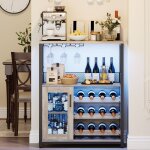 Meuble de bar � vin, buffet industriel avec porte - bouteilles et porte - verres � vin avec lumi�res ...