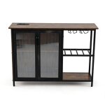 Meuble bar vin maison rangement alcool station caf� casier petite table meuble buffet led prises �lectriques ...