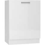 Meuble bas de cuisine avec 1 porte coloris blanc - longueur 60 x profondeur 44, 60 x hauteur 82 cm