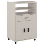 Meuble bas de cuisine avec 2 portes et 1 tiroir coloris beige - longueur 59 x profondeur 39, 60 x hauteur ...